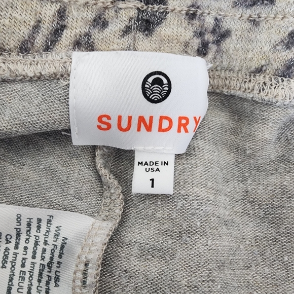 Sundry Women's Animal Print Pull On Jogger Sweatpants in Oatmeal - Picture 4 of 5